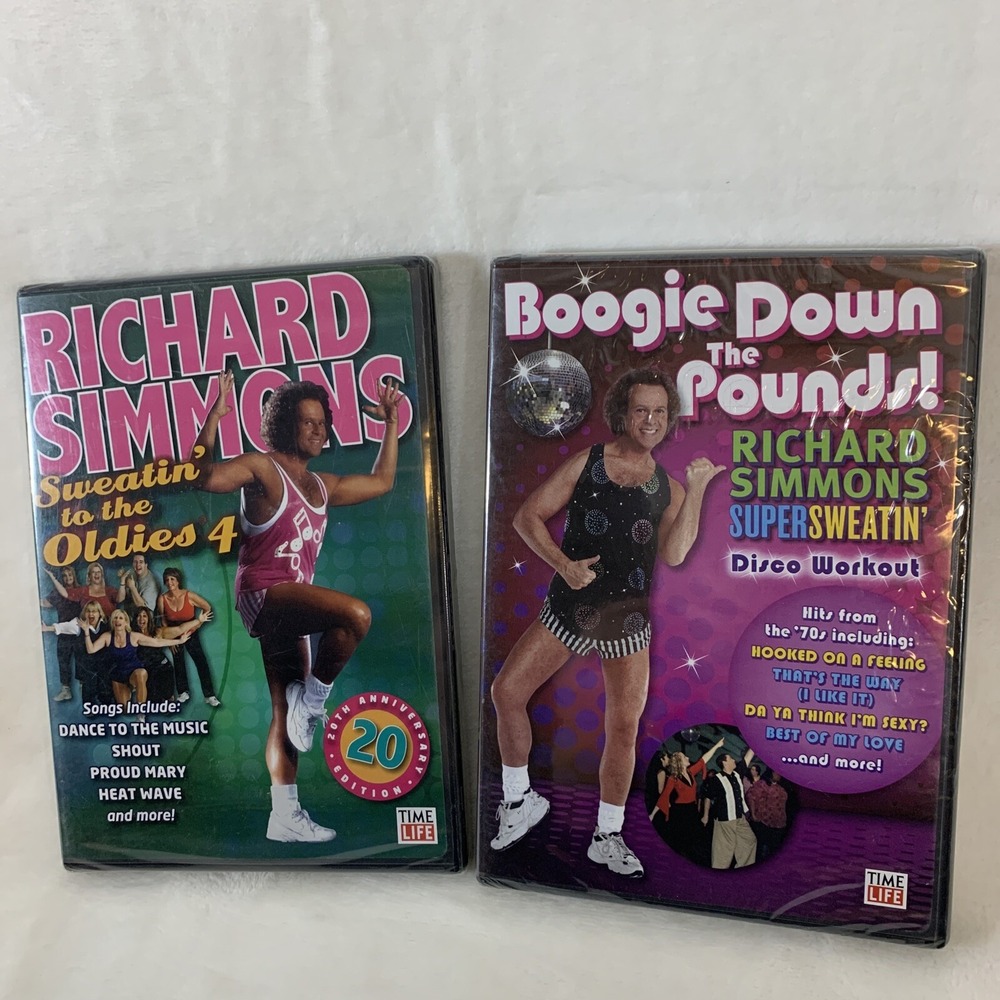 Lot Of 2 Richard Simmons DVDs Sweatin to the Oldies 4 and boogie down the pounds